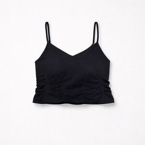 FP Movement by Free People Black Ruched Crop Top